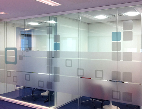 Impresión vinilos al ácido para oficinas, vinilos glaseados